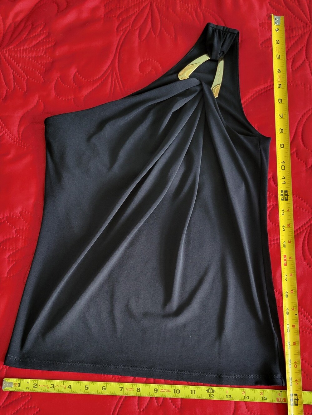 Michael Kors - Black - One Shoulder Top - Gold Hardware